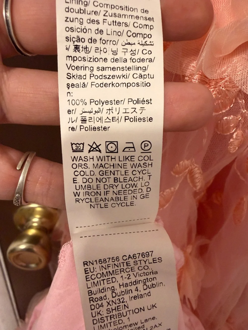 Blush Pink Floral Embroidered Tulle Fit & Flare Dress - Picture 7 of 7